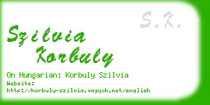 szilvia korbuly business card